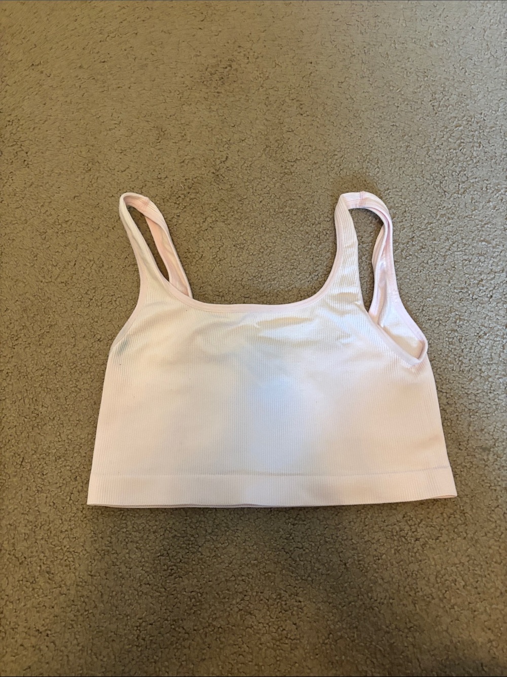 Forever 21 Light Pink Ribbed Crop Tank Top